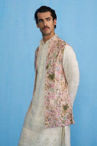 PHOOLPANKH PINK KURTA JACKET SET