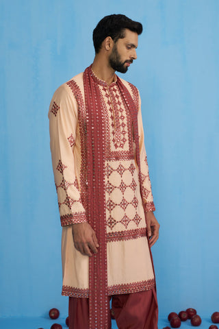 DARPAN PEACH KURTA SET