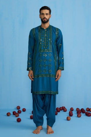 DARPAN TEAL BLUE KURTA SET