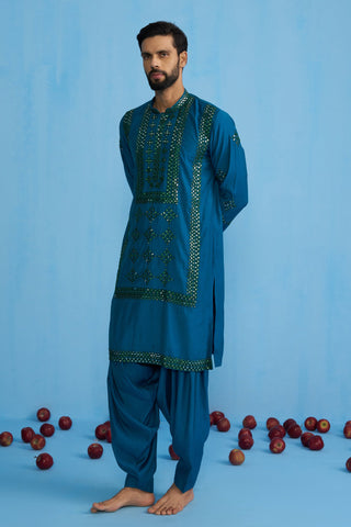 DARPAN TEAL BLUE KURTA SET