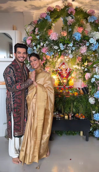 Arjun bijlani in Taranj Multi Kurta patiyala set with dupatta