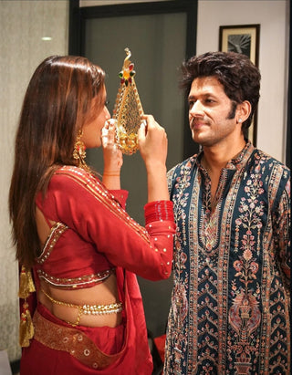 Karan Sharma in Taranj Multi Kurta patiyala set with dupatta