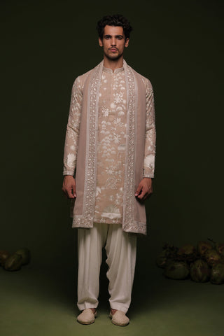 Mohit Malik in Vritra Beige Kurta set with patiyala and dupatta