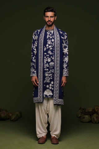 Shivesh Bhatia in Aruna Navy Kurta set with patiyala and dupatta