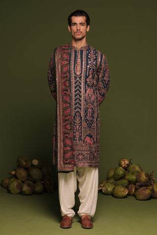 Sohail Mughal in Taranj Multi Kurta patiyala set with dupatta