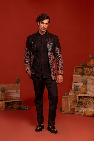 Sahil Phull in Zainab Black Jodhpuri Set