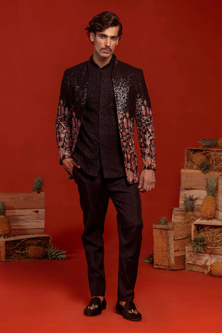 Sahil Phull in Zainab Black Jodhpuri Set