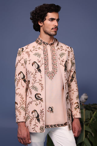 Ahan Toucan Pink Jodhpuri Set