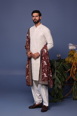 Tajdaar Ivory Kurta Set