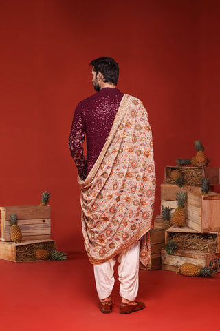 KUSH WINE KURTA SET