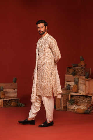 vishal pandey in shubh ivory kurta set