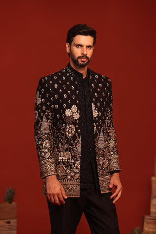 Sukrit Black Jodhpuri Set