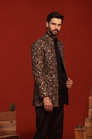 Pradyut Black Jodhpuri Set
