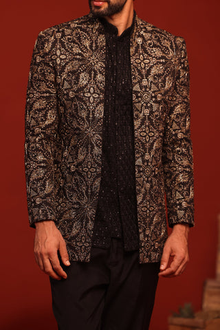 Pradyut Black Jodhpuri Set