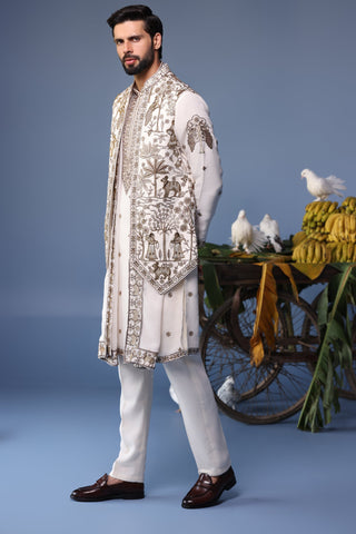 Aatif Pichwai Ivory Kurta Jacket Set