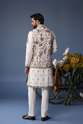 Aatif Pichwai Ivory Kurta Jacket Set