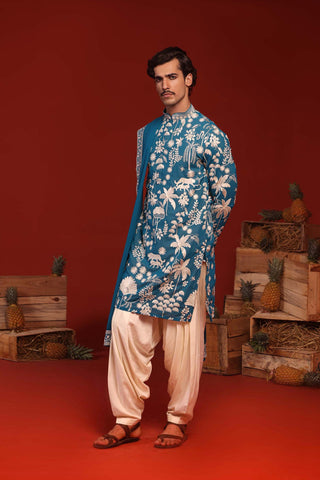 Samar Teal Blue Kurta Set
