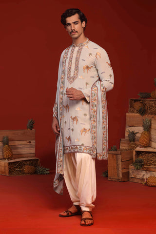 Veerendra Sky Blue Kurta Set