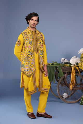 Gulistan Haldi Kurta Jacket Set