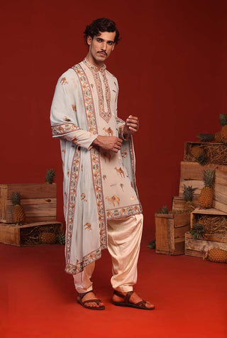 Veerendra Sky Blue Kurta Set