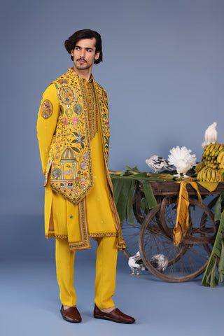 Gulistan Haldi Kurta Jacket Set