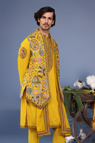 Gulistan Haldi Kurta Jacket Set