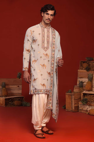 Veerendra Sky Blue Kurta Set