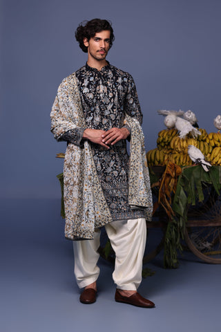 Nawab navy blue Kurta Set