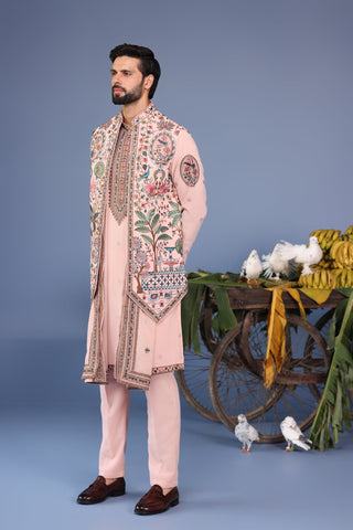 Abeer Pink Kurta Jacket Set