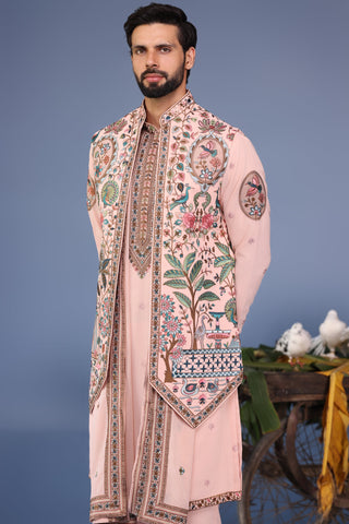 Abeer Pink Kurta Jacket Set