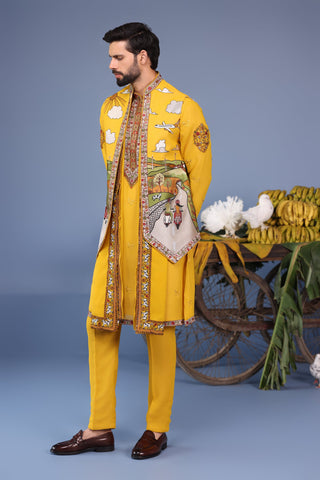 Musafir Haldi Kurta Jacket Set