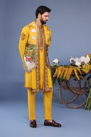 Musafir Haldi Kurta Jacket Set