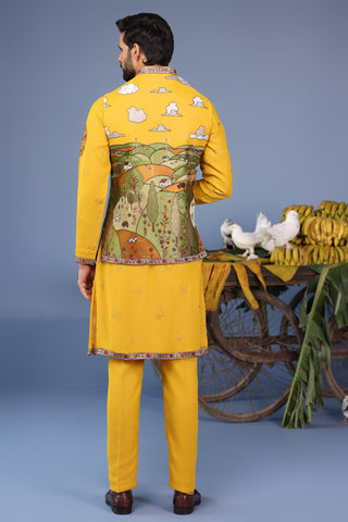 Musafir Haldi Kurta Jacket Set