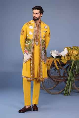 Musafir Haldi Kurta Jacket Set