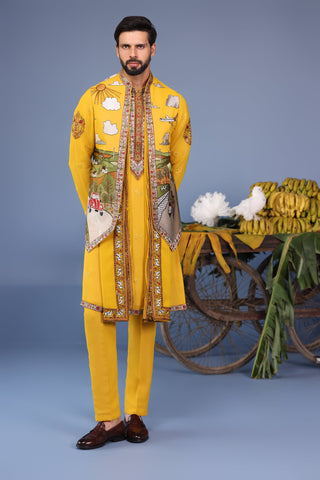 Musafir Haldi Kurta Jacket Set