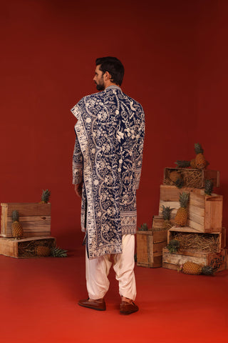 sajjad khan in Charvik Royal Blue Kurta Set
