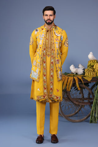 Kainaat Haldi Kurta Jacket Set