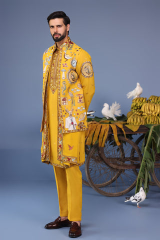 Kainaat Haldi Kurta Jacket Set
