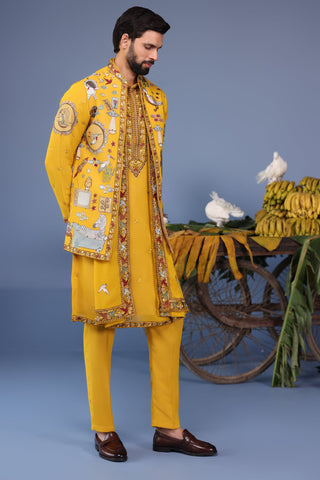 Kainaat Haldi Kurta Jacket Set