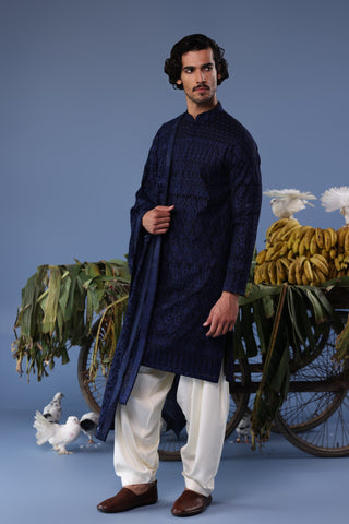 Daniyaal Navy blue Kurta Set