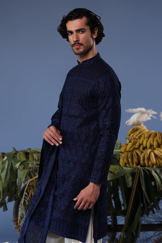 Daniyaal Navy blue Kurta Set