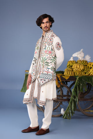 Bilal Ivory Kurta Jacket Set