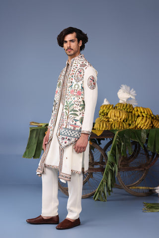 Bilal Ivory Kurta Jacket Set