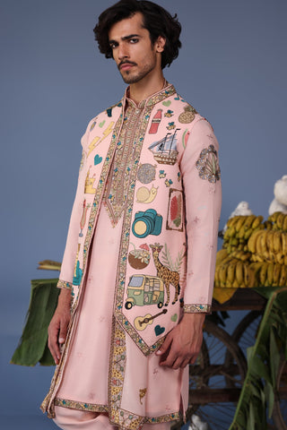Jaad Cocktail Pink Kurta Jacket Set