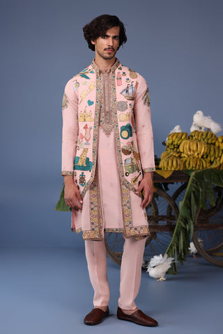 Jaad Cocktail Pink Kurta Jacket Set