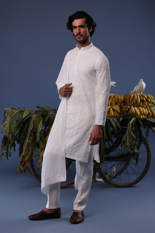 Hamza Ivory Kurta Set