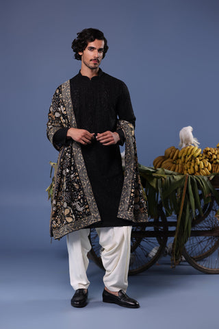 Kashif Black Kurta Set