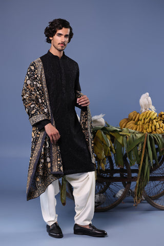 Kashif Black Kurta Set