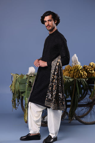 Kashif Black Kurta Set