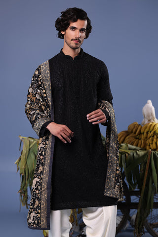 Kashif Black Kurta Set